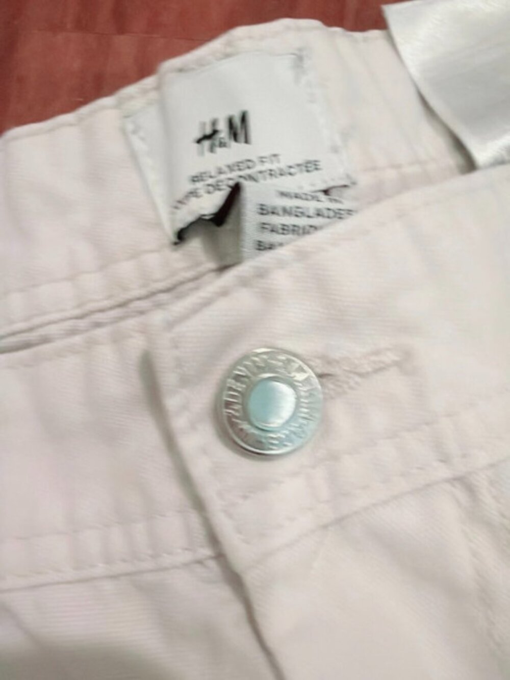 H&M Relaxed Fit White Cargo Pants Men's US 40 - Picture 7 of 8